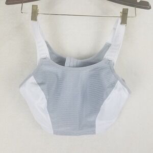 Glamorise Full Support Sports Bra Gray White Mesh Underwire Plus Size 40DD NWOT